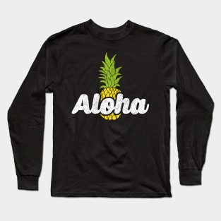 Cute Aloha Pineapple Hawaiian Fruit Theme Long Sleeve T-Shirt